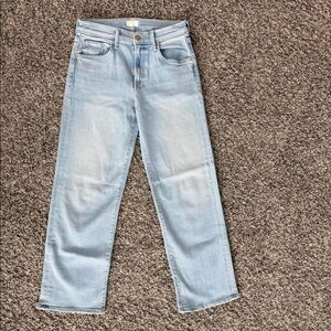 MOTHER Mid Rise Rambler Zip Ankle Jeans Size 27 Light Wash